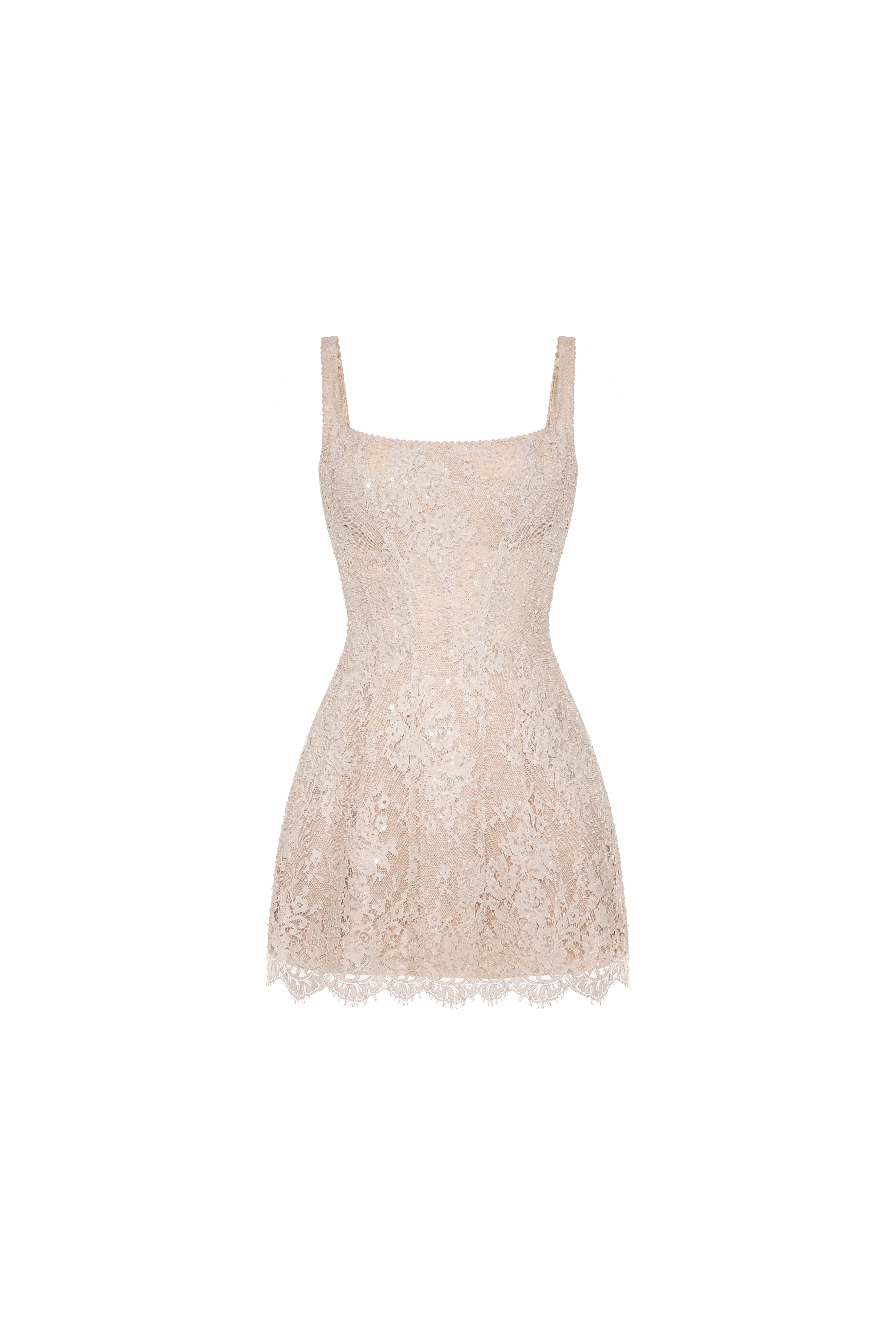 Бежева блискуча корсетна мінісукня