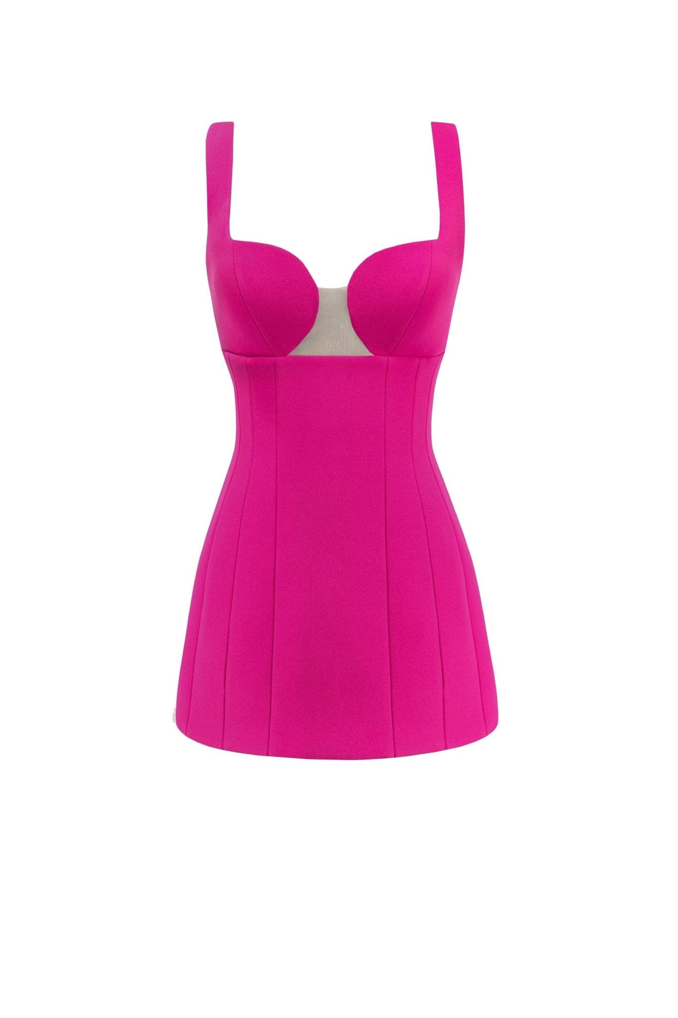 Glossy ultra mini dress in pink with cutouts - Milla