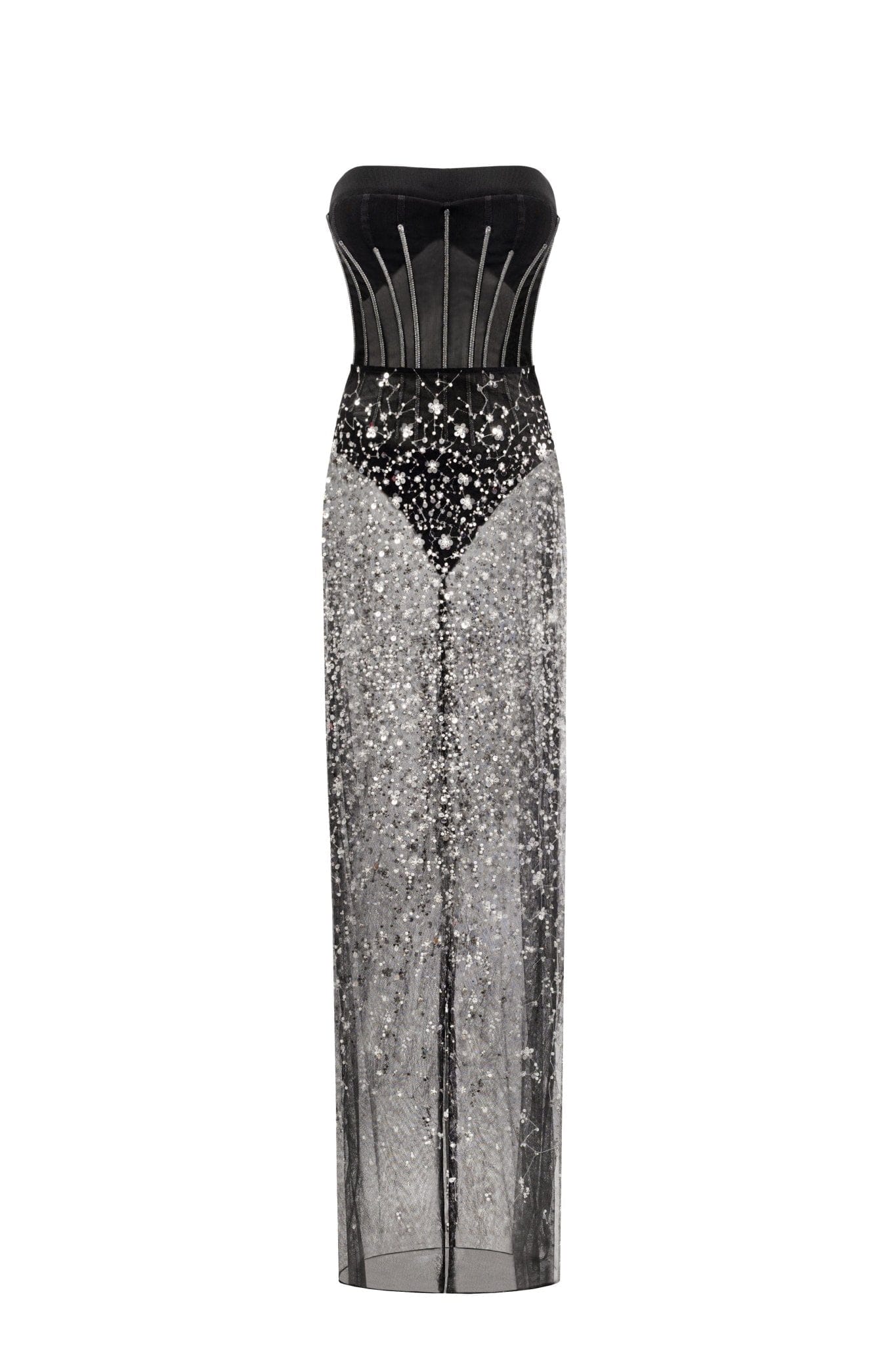 Crystal-covered fabulous black maxi dress - Milla