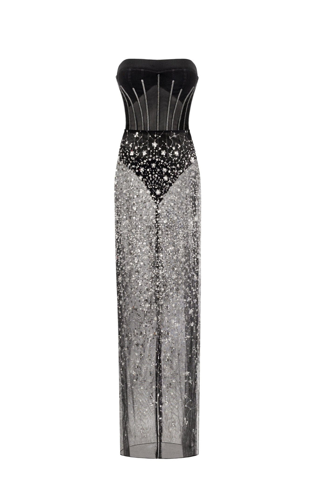 Crystal-covered fabulous black maxi dress - Milla