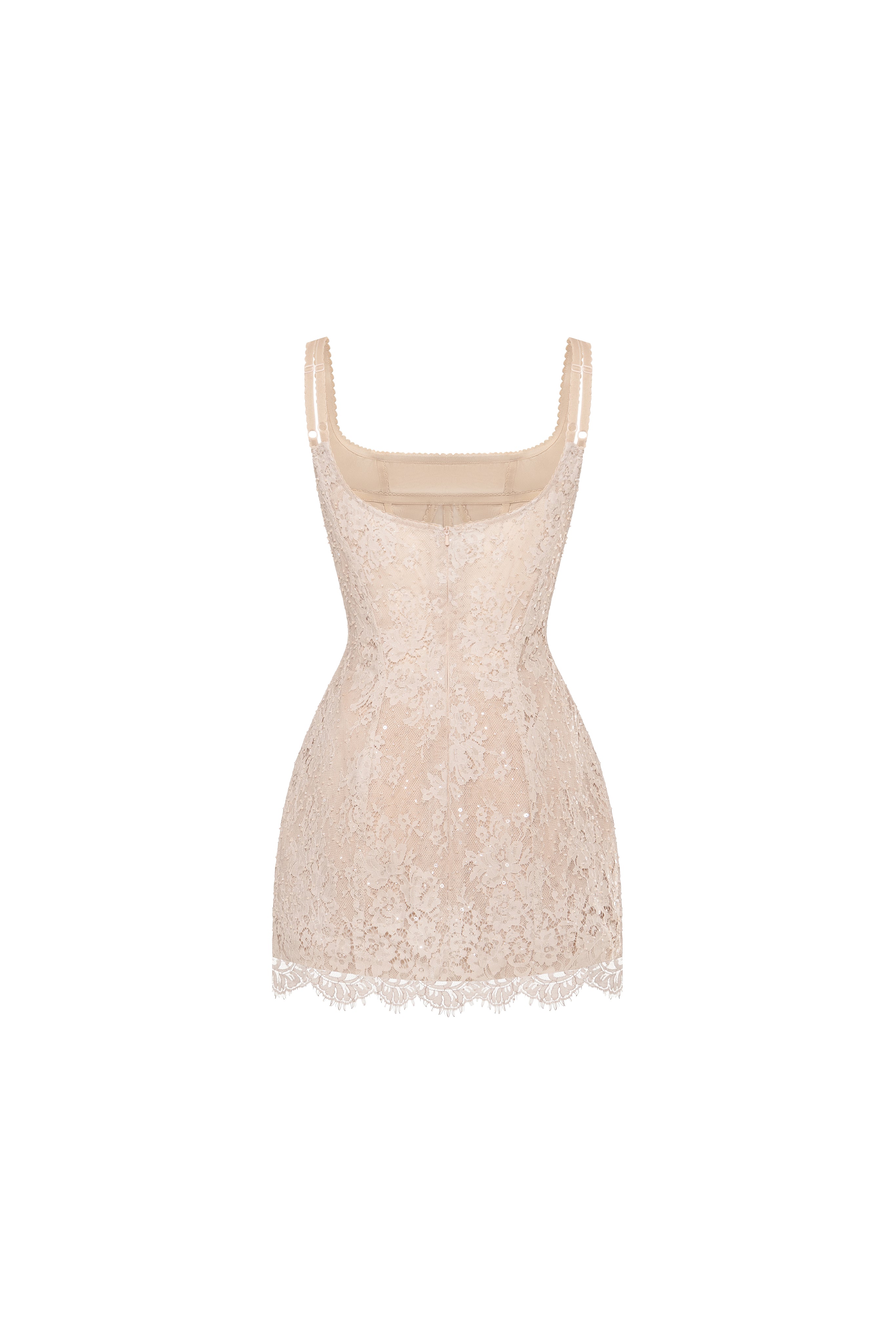 Бежева блискуча корсетна мінісукня