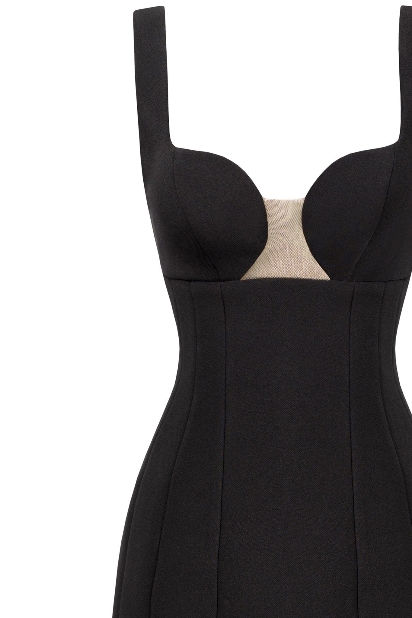 Glossy ultra mini dress in black with cutouts - Milla