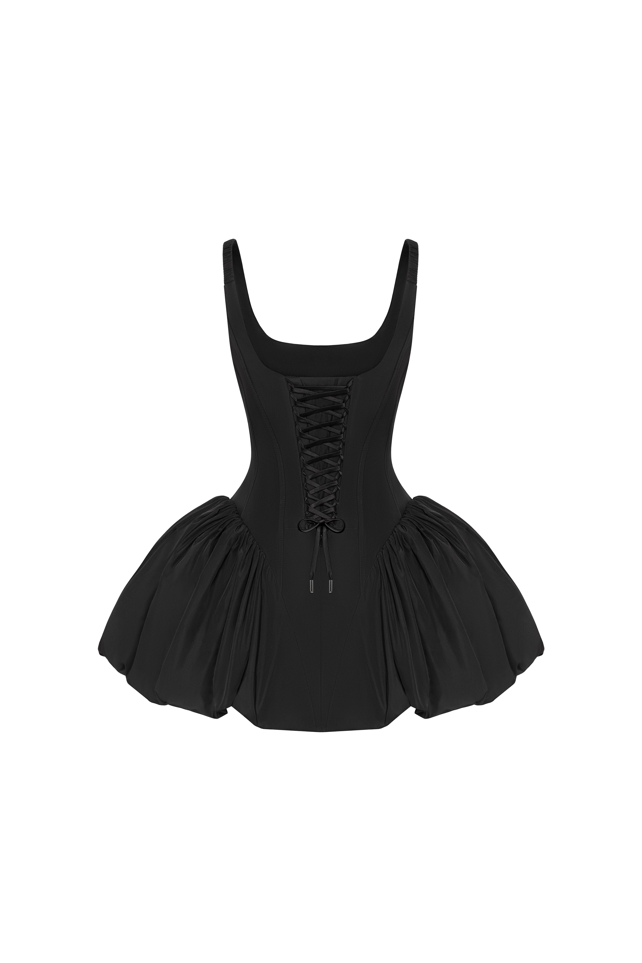 Корсетна мінісукня у чорному кольорі