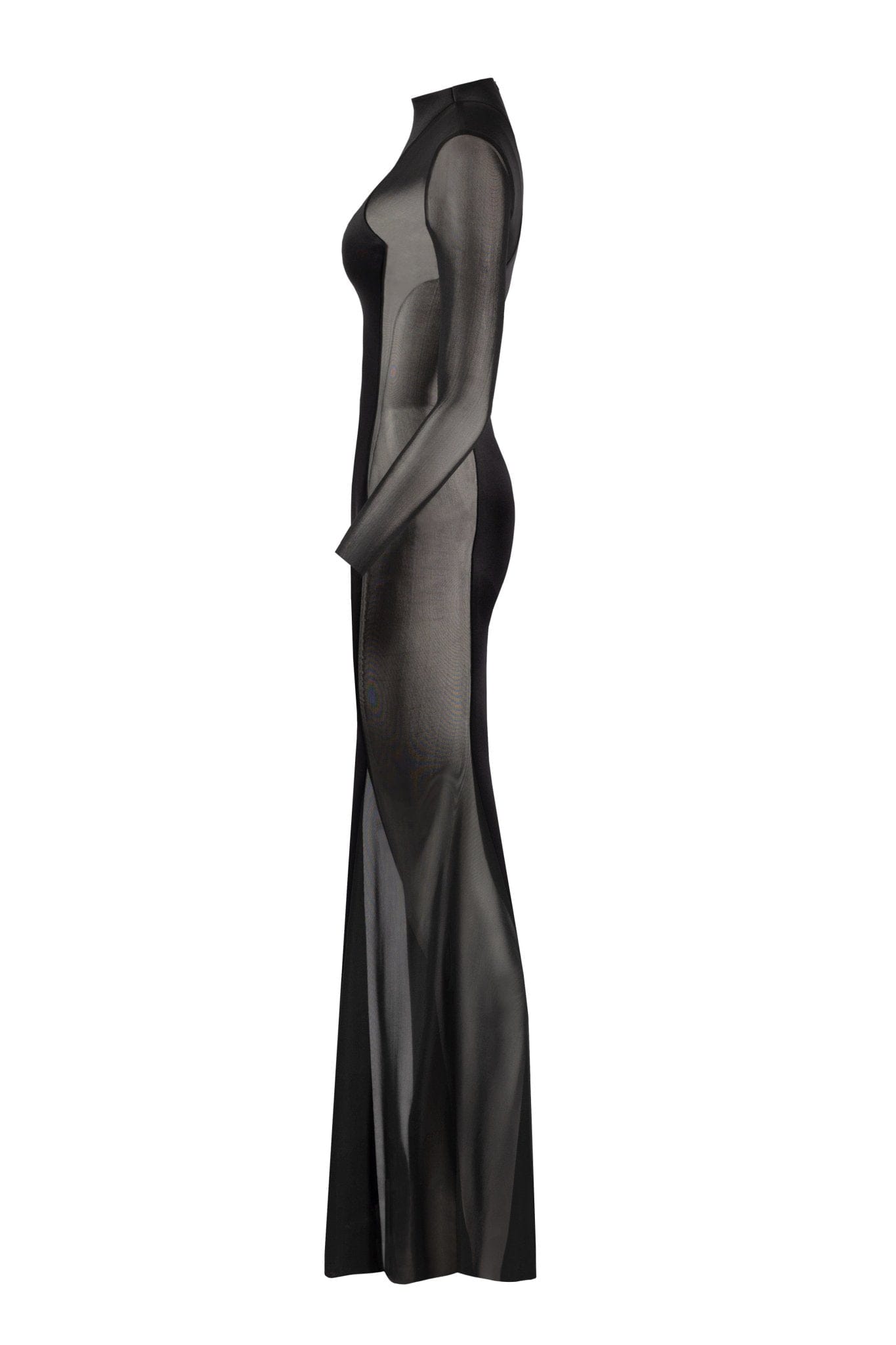 Showstopper black dress with semi-transparent inserts - Milla