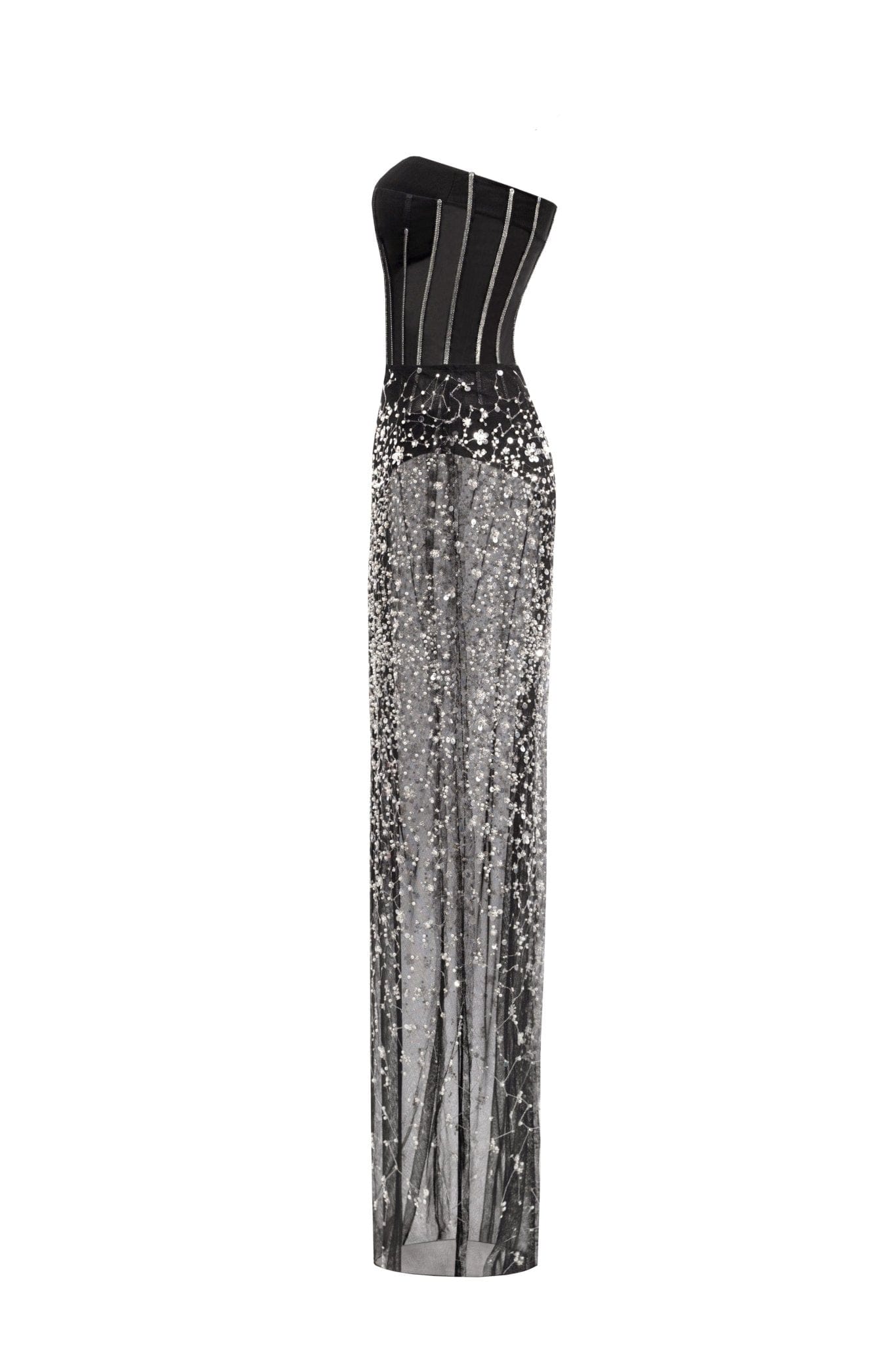 Crystal-covered fabulous black maxi dress - Milla