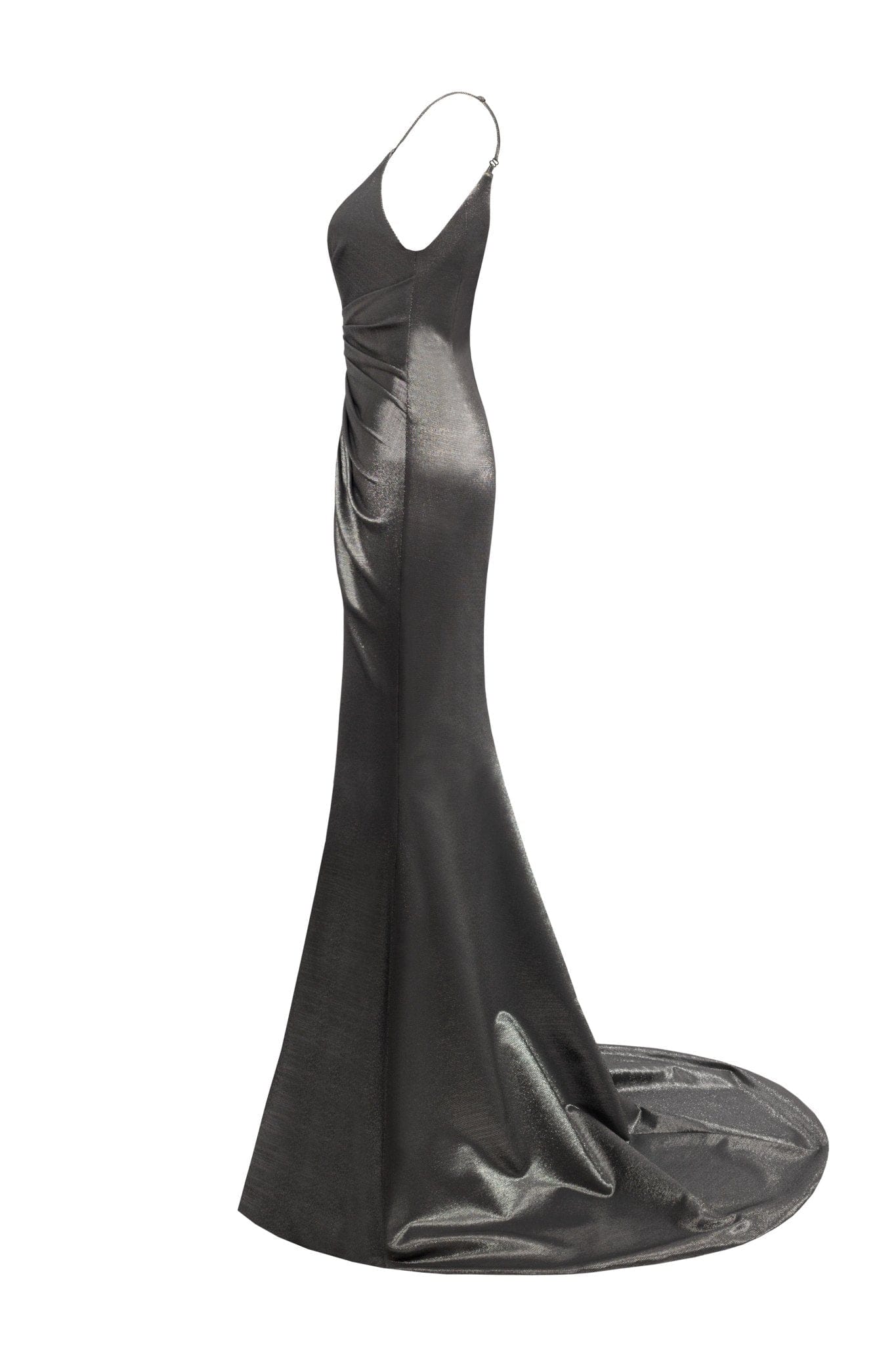 Smoky fitted maxi dress with high slit - Milla