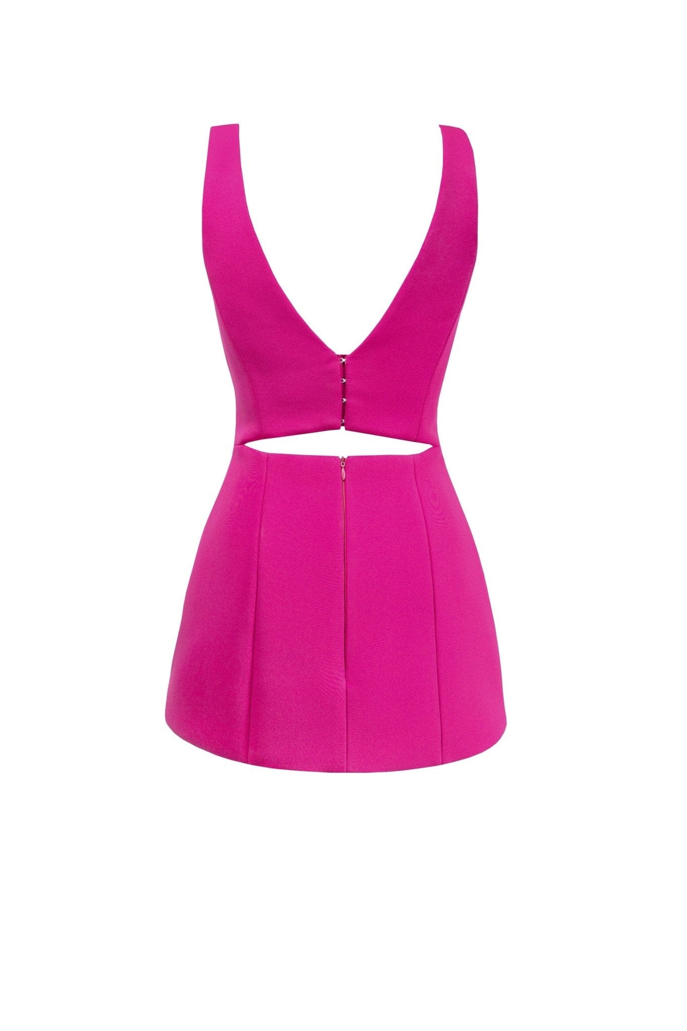 Glossy ultra mini dress in pink with cutouts - Milla