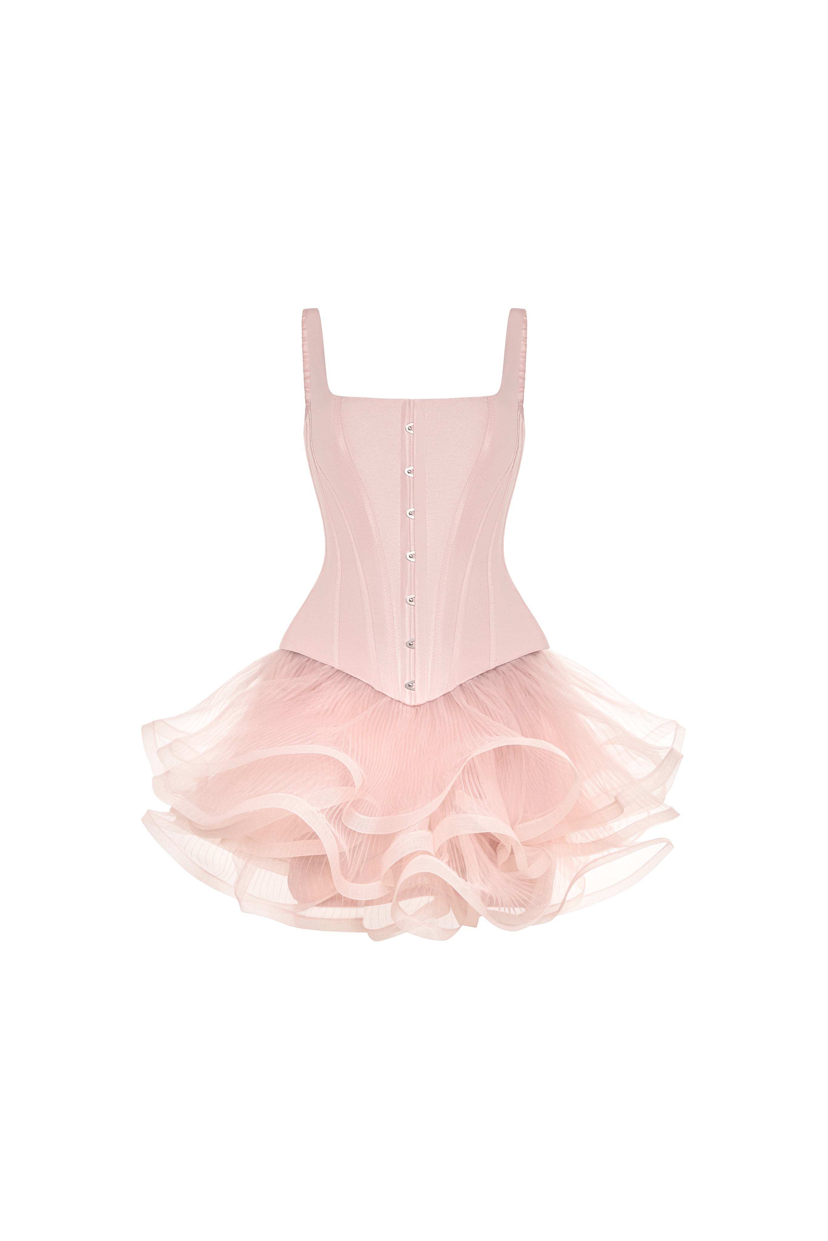 Рожева багатошарова мініспідниця