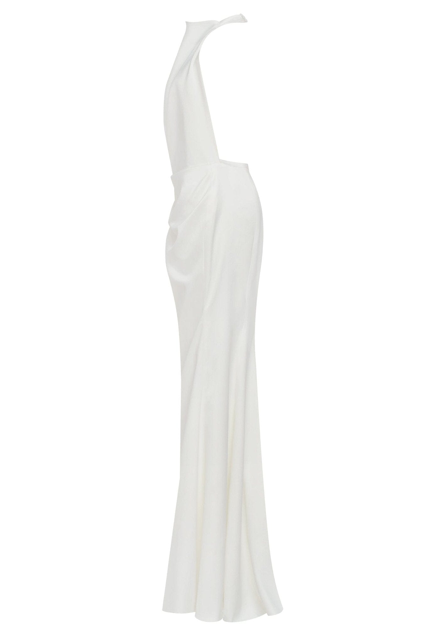 White Mock neck sleeveless low slit dress - Milla