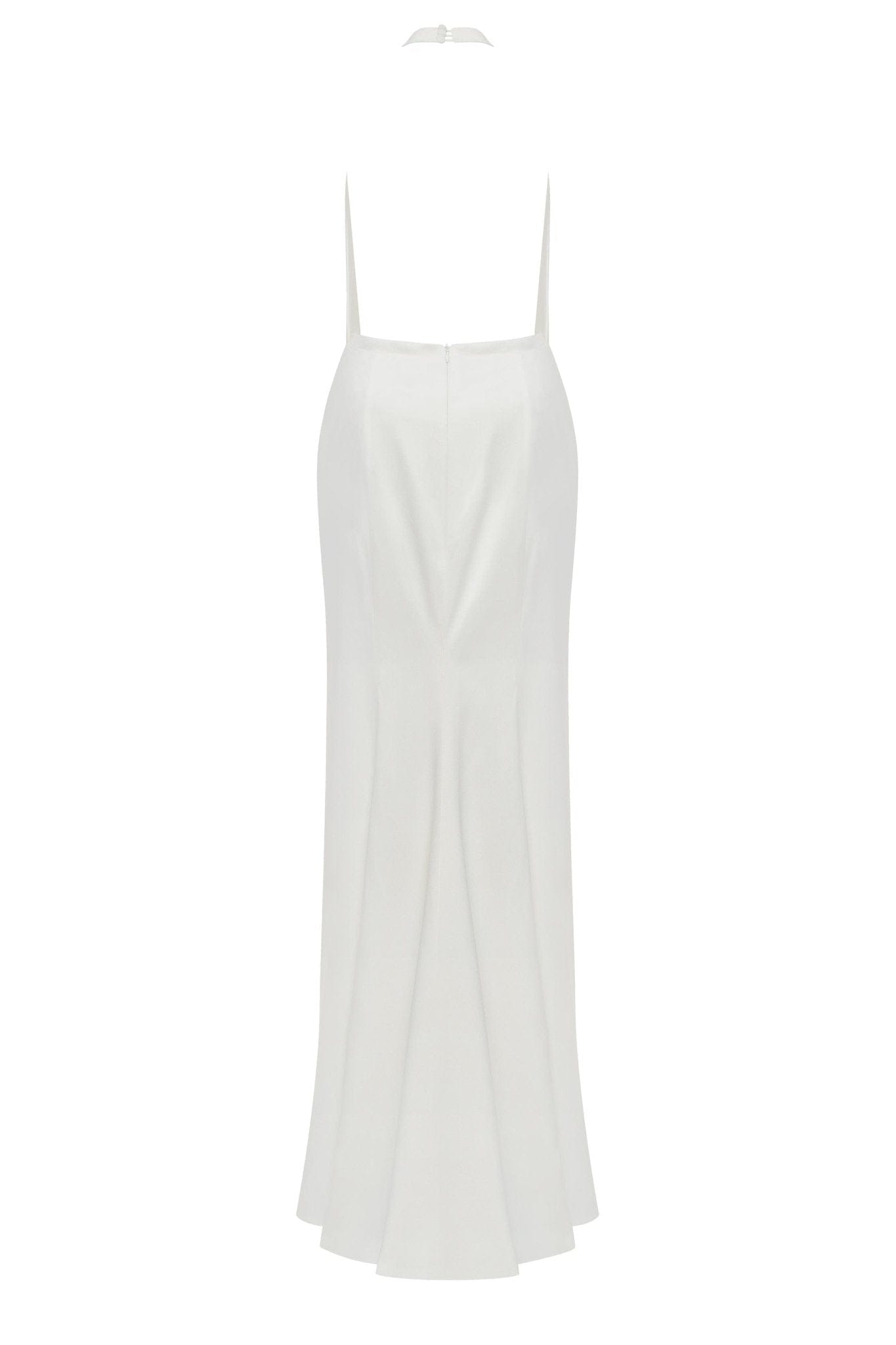 White Mock neck sleeveless low slit dress - Milla