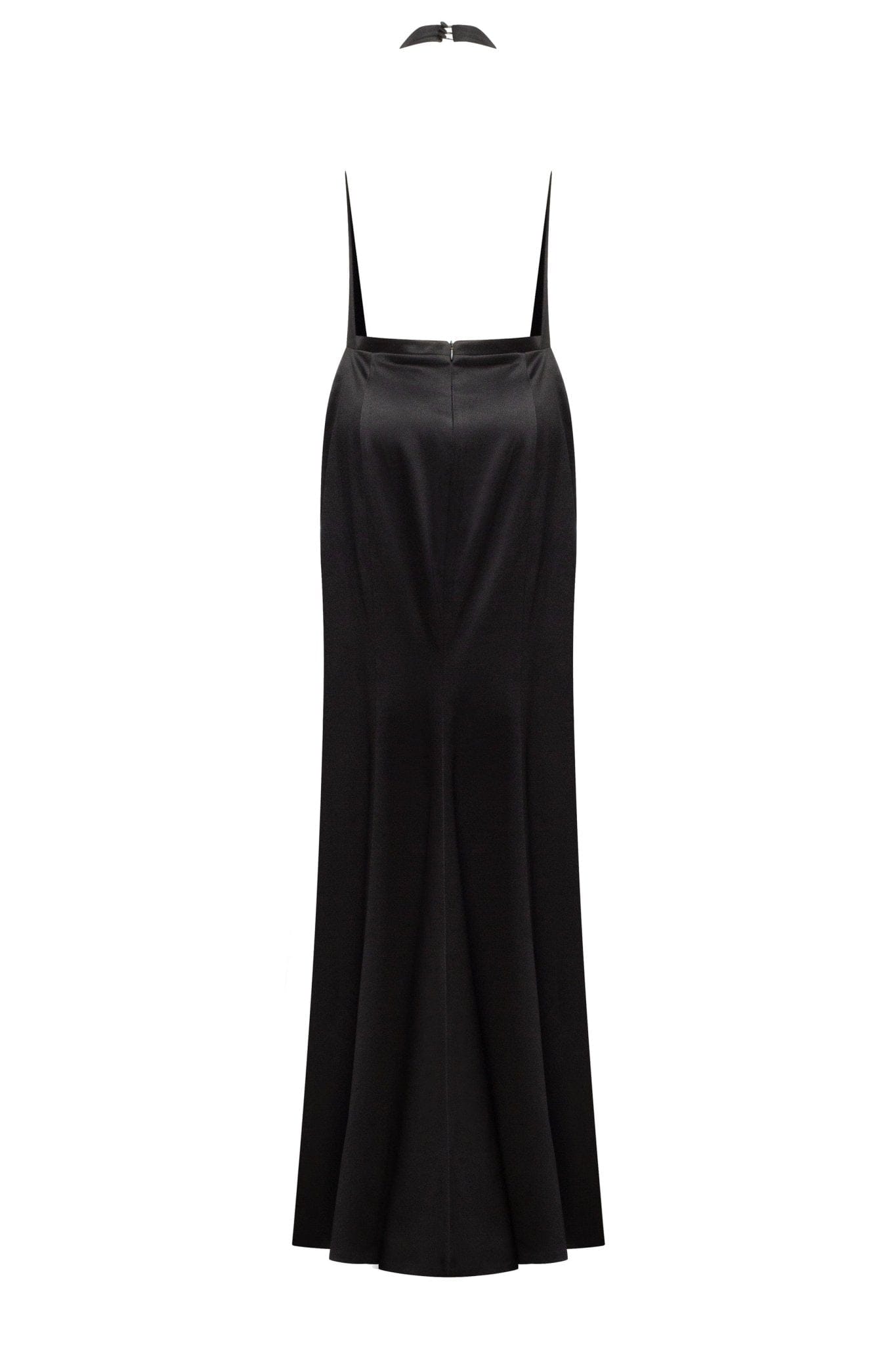 Black Mock neck sleeveless low slit dress - Milla
