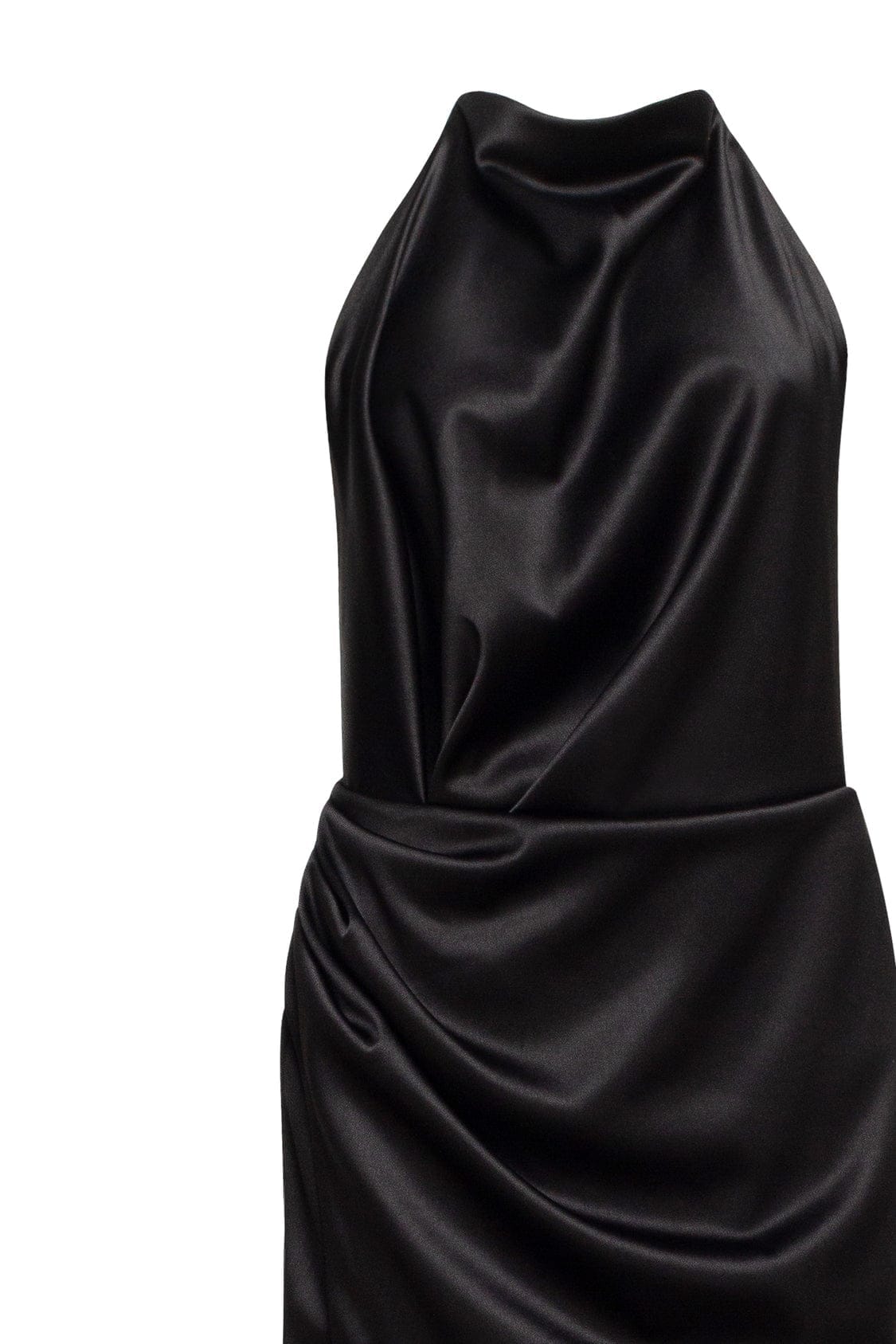 Black Mock neck sleeveless low slit dress - Milla