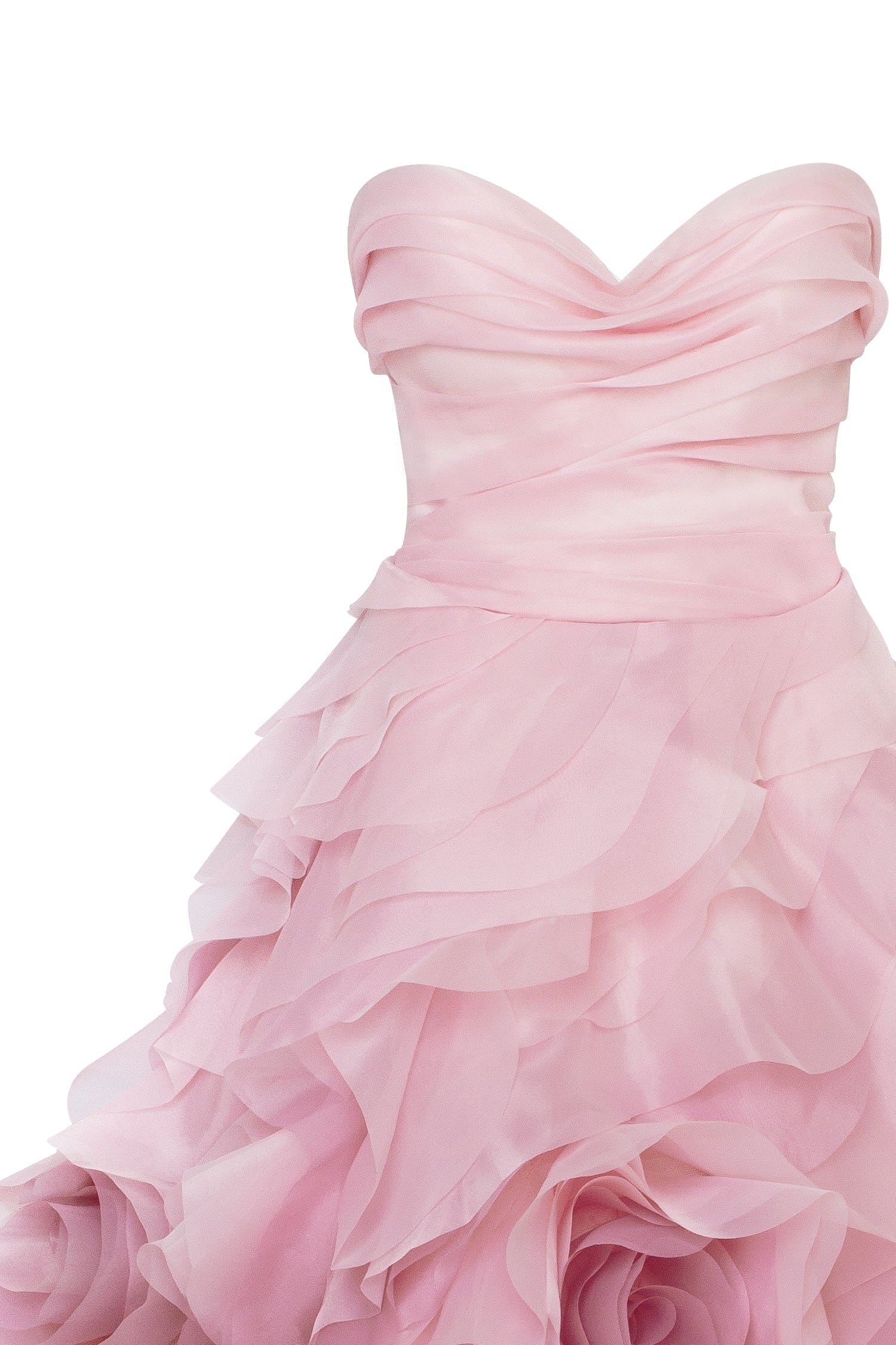 Рожева мідісукня з об'ємними квітами на спідниці