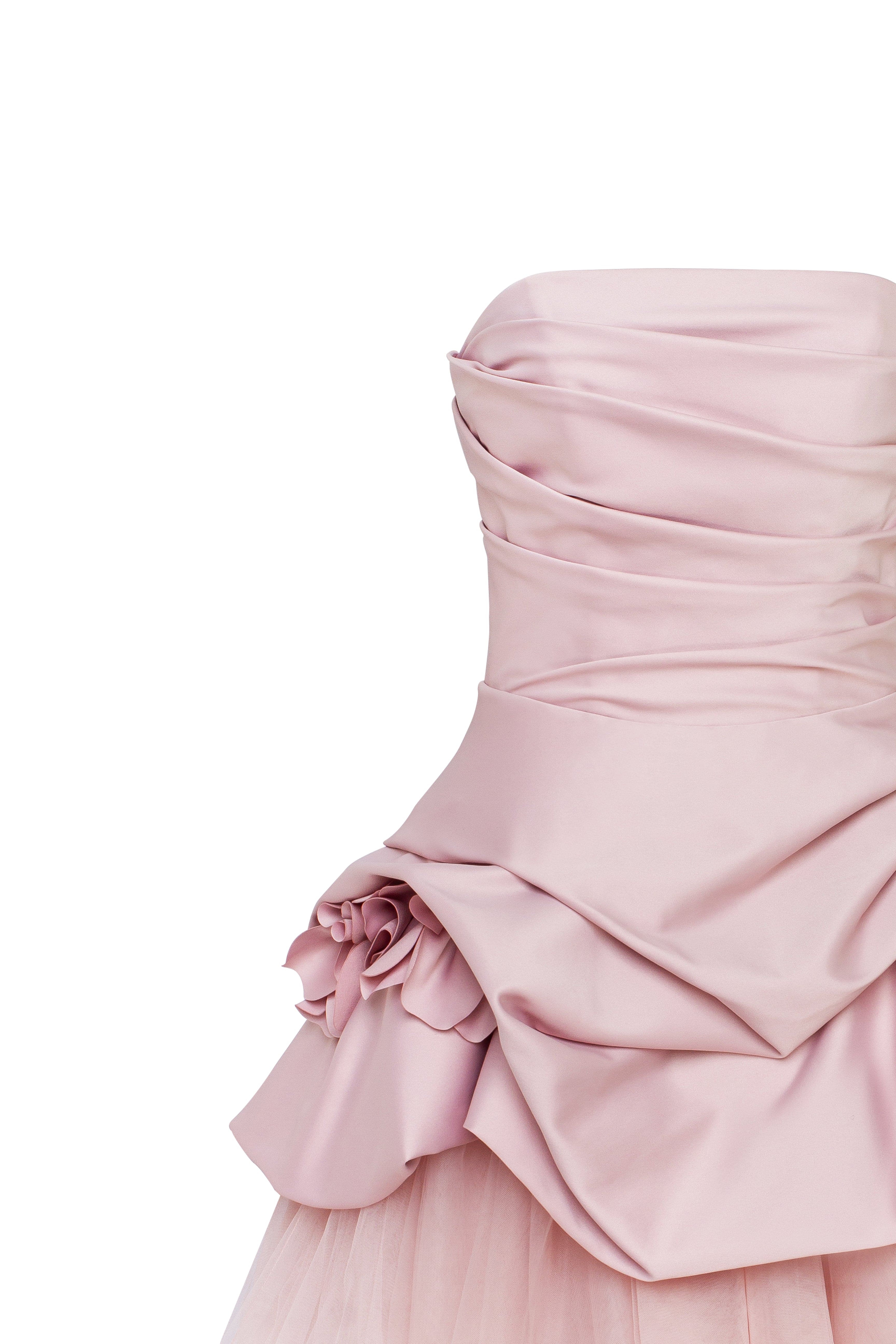 Пудрова мінісукня з декоративними трояндами