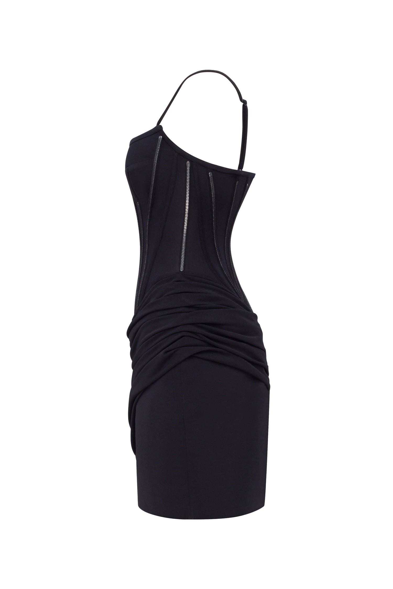 Чорна мінісукня на тонких бретелях