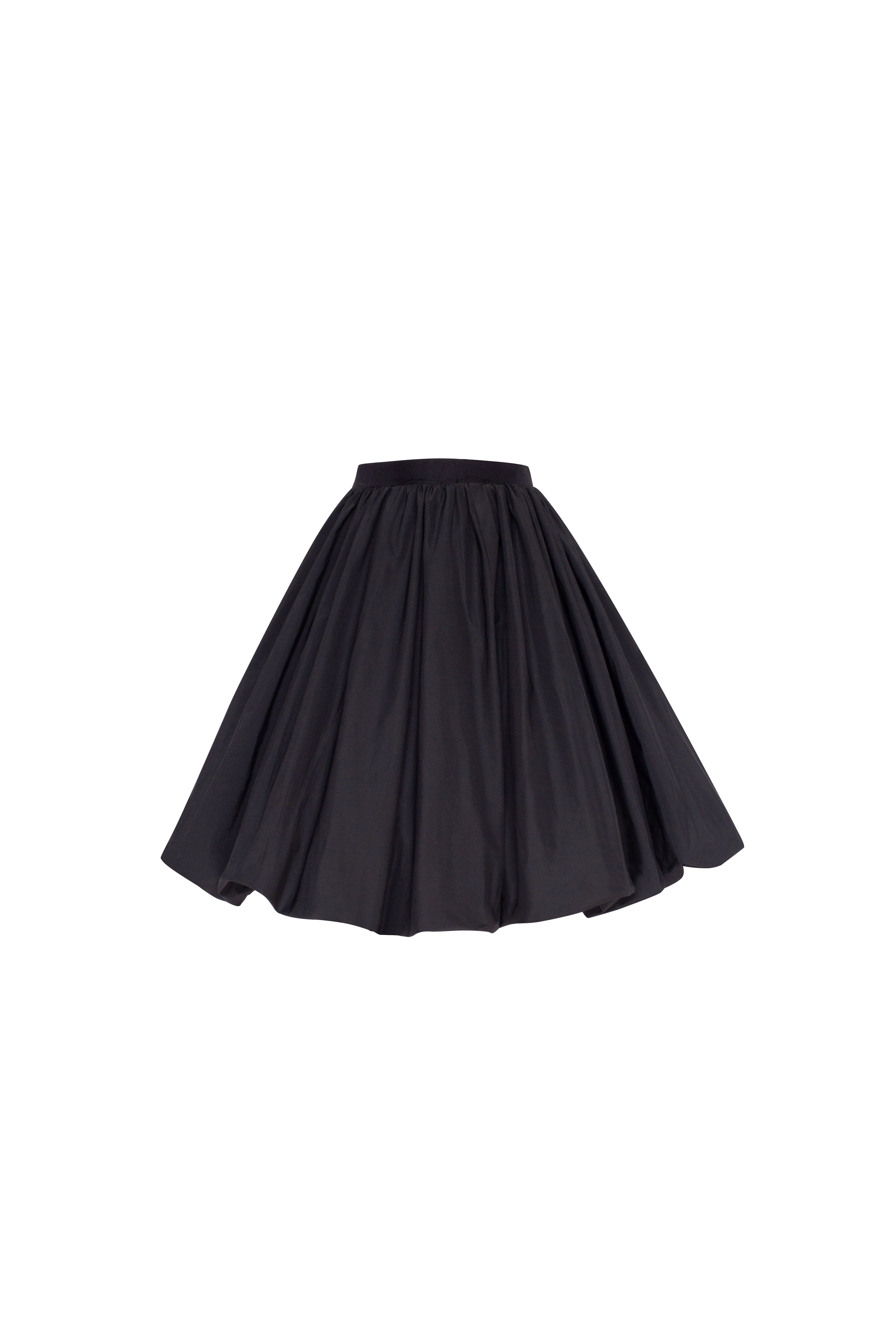 Чорна спідниця-балон у довжині міні
