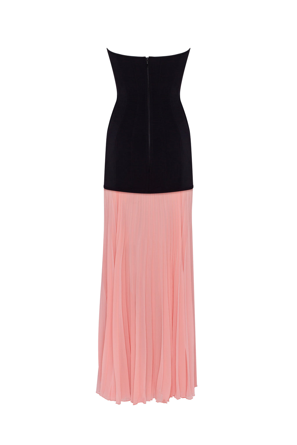 Чорно-рожева сукня з плісированою спідницею