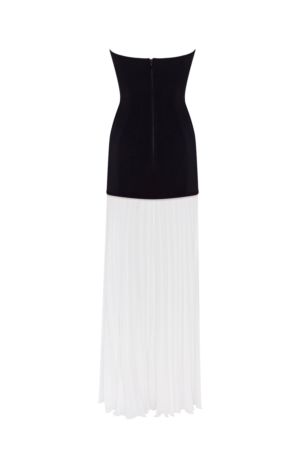 Чорно-біла сукня з плісированою спідницею