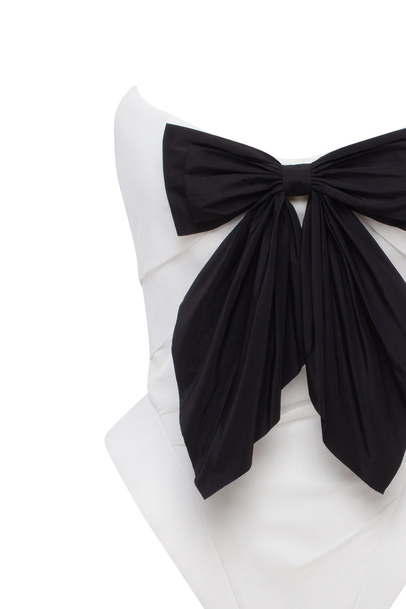 Білий структурований корсет зі знімним бантом