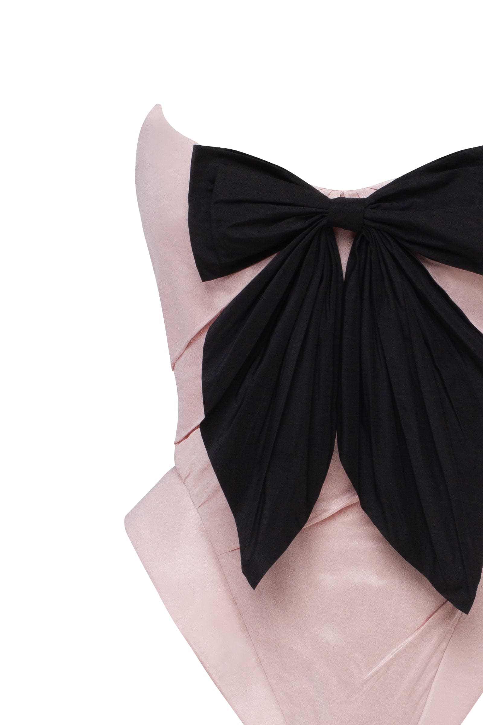 Рожевий структурований корсет зі знімним бантом