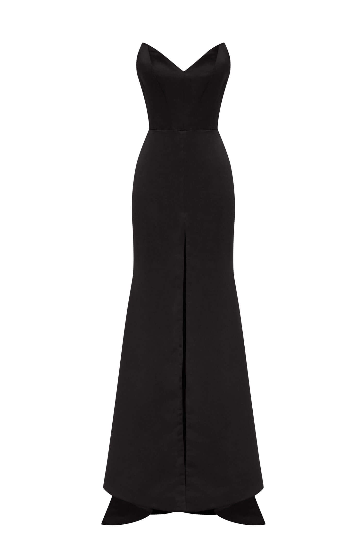Black Elegant strapless trumpet evening gown - Milla