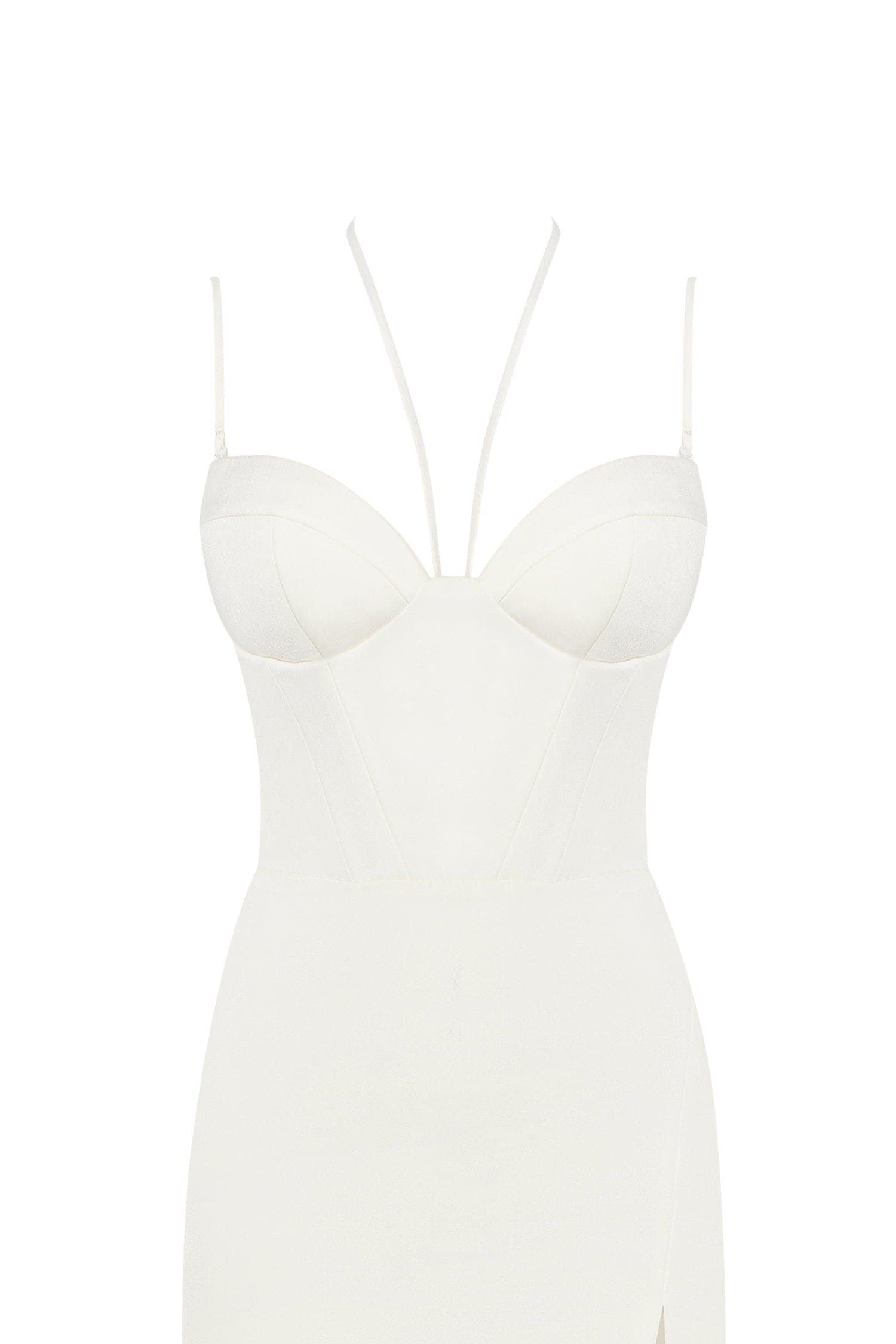 Біла коктейльна сукня міді оздоблена пір’ям