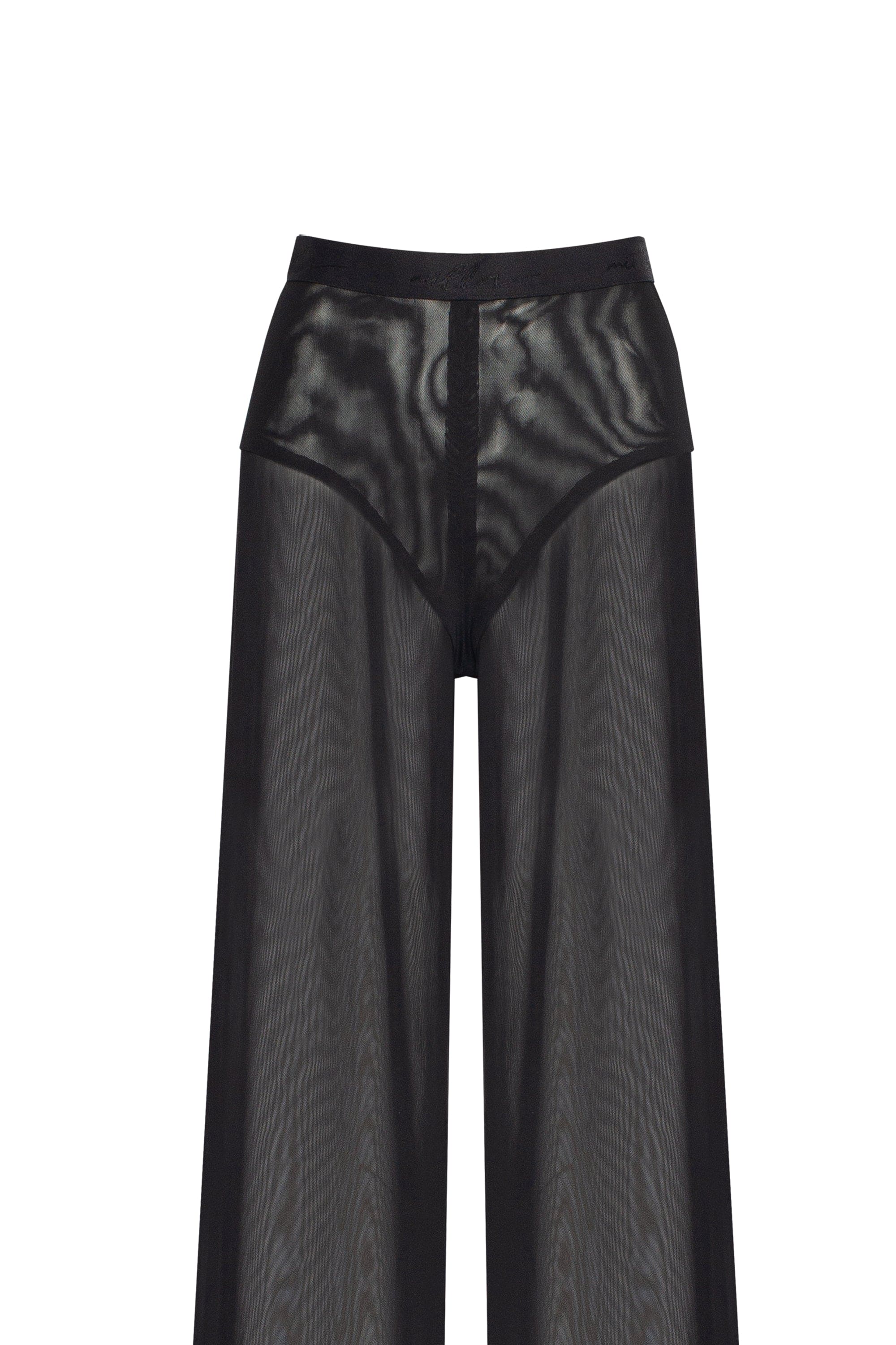 Чорний комплект з напівпрозорої сукні та штанів