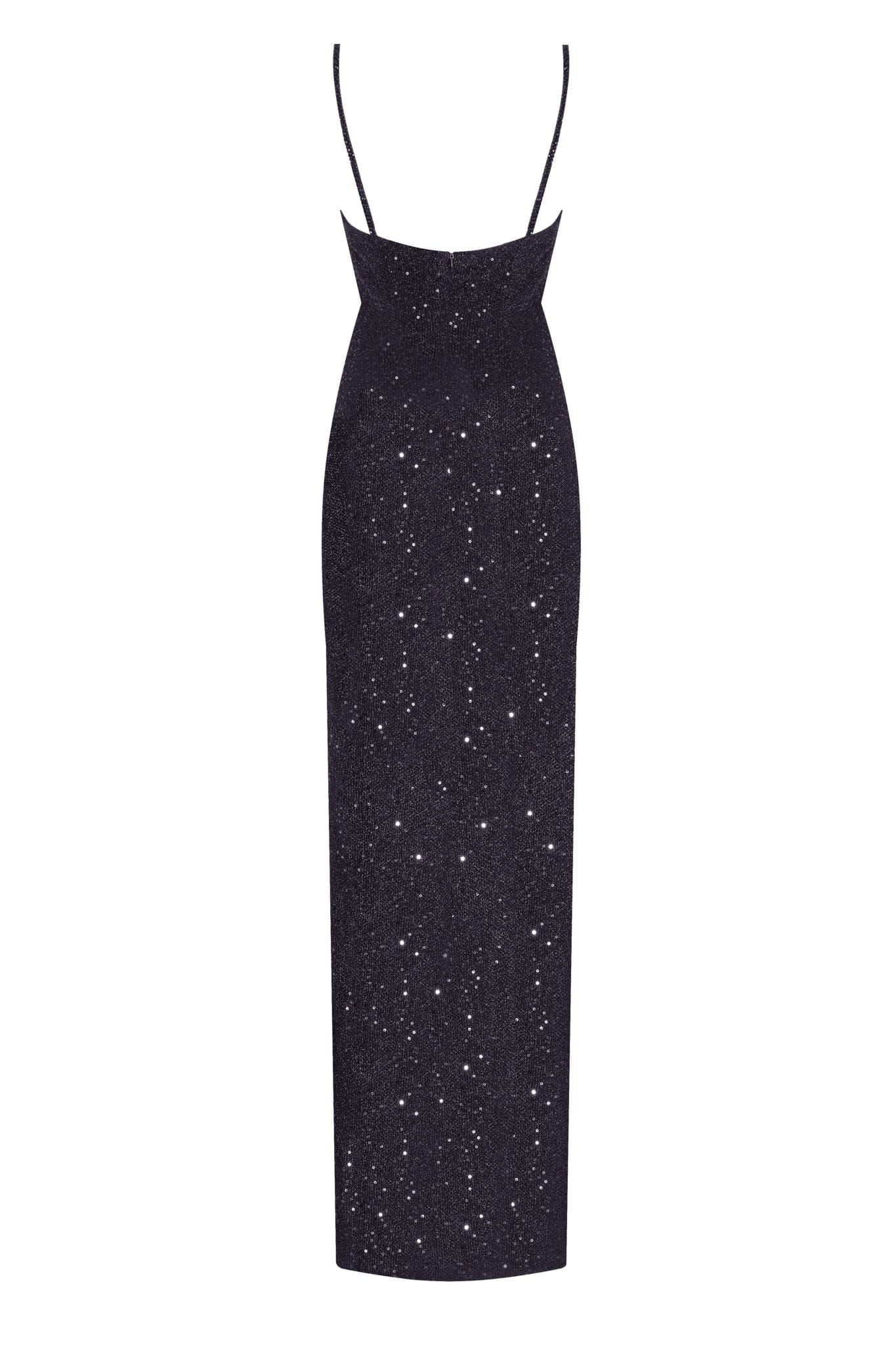 Spectacular sequined maxi gown on long spaghetti straps - Milla