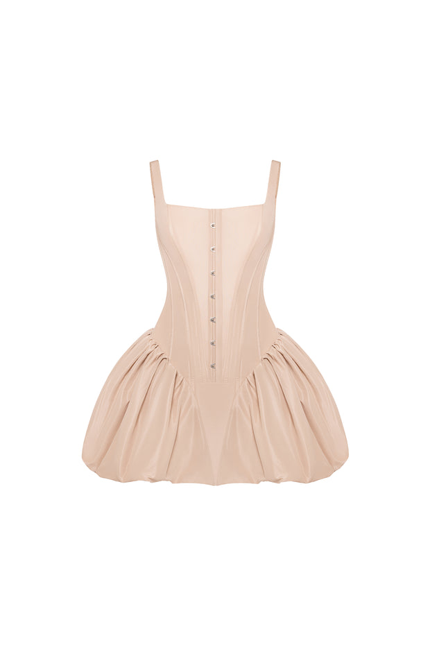 Корсетна мінісукня у кольорі капучино