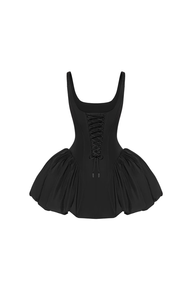 Корсетна мінісукня у чорному кольорі