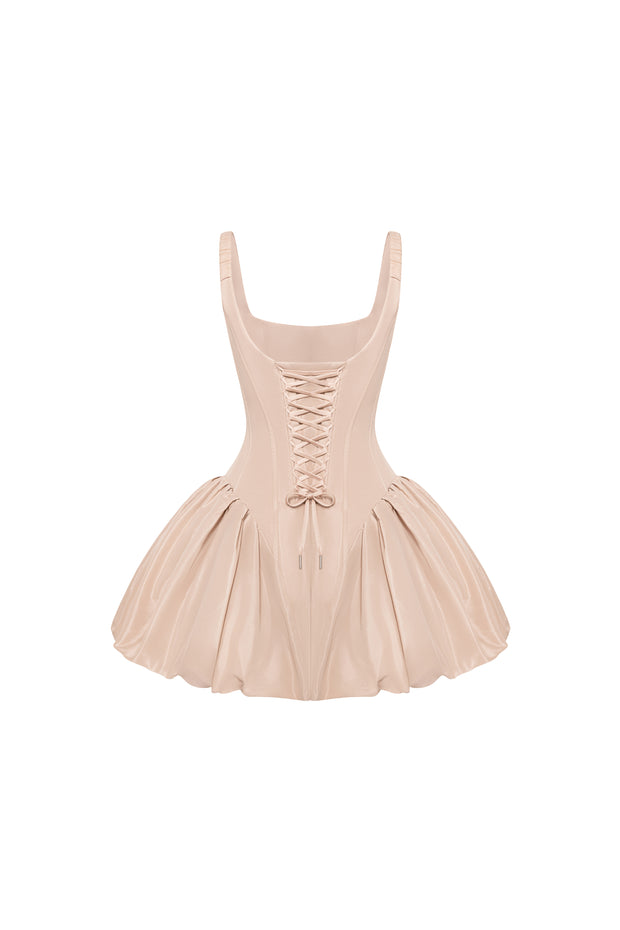 Корсетна мінісукня у кольорі капучино