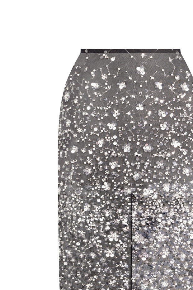 Crystal-covered fabulous black maxi dress - Milla