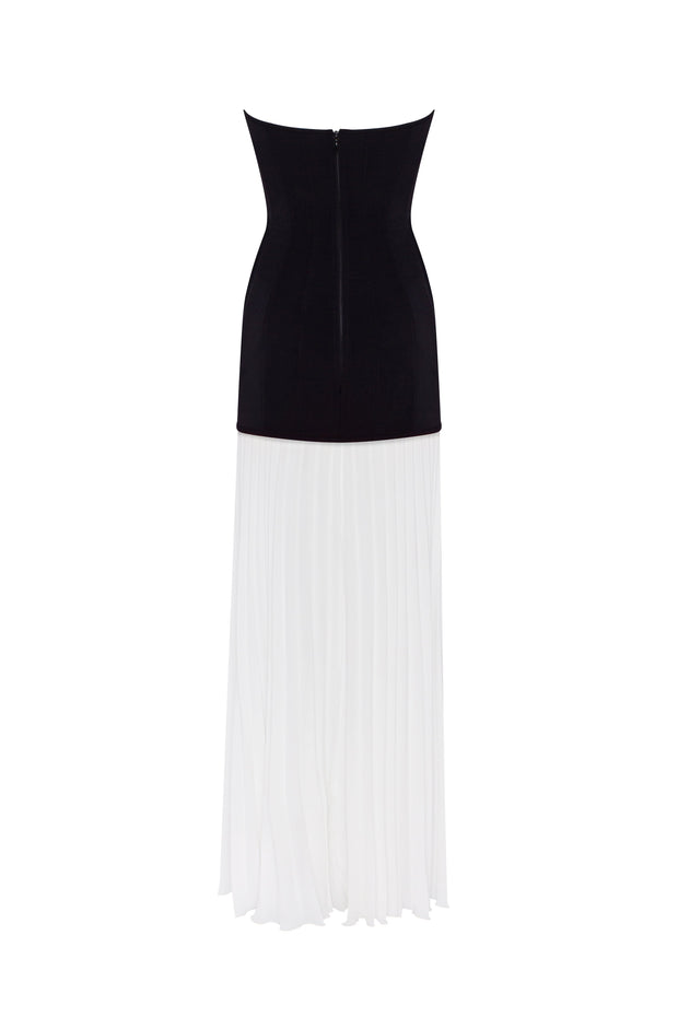 Чорно-біла сукня з плісированою спідницею