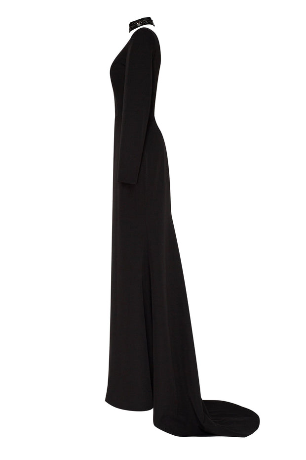 Gold Applique Tulle Midi Dress - Milla