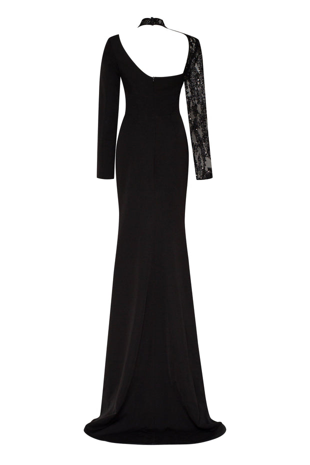 Gold Applique Tulle Midi Dress - Milla