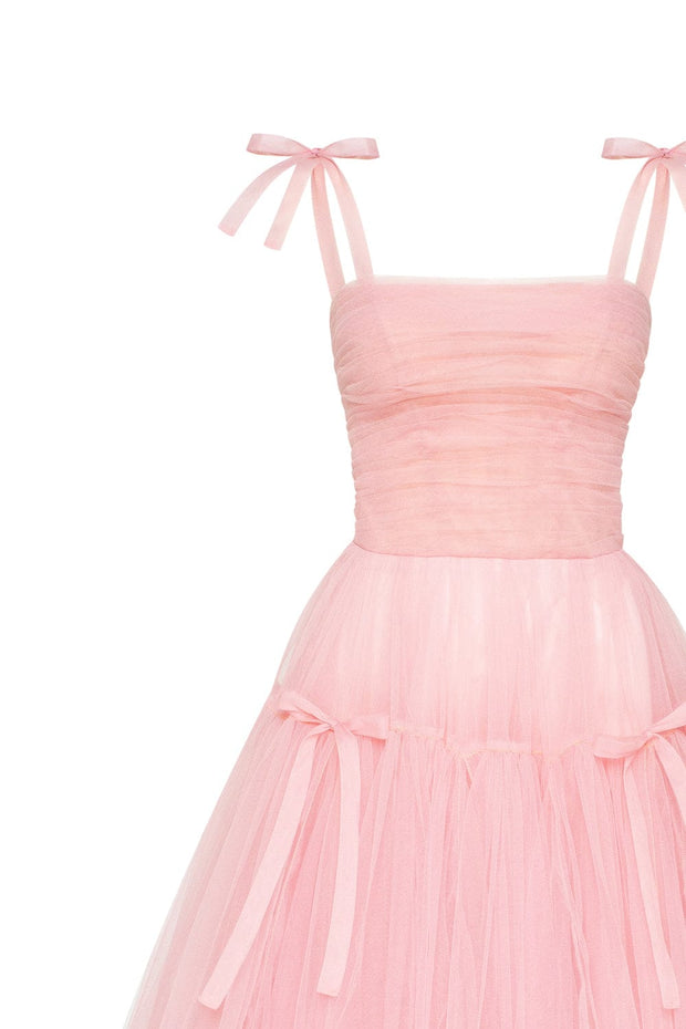 Misty Rose tie-straps tulle dress - Milla