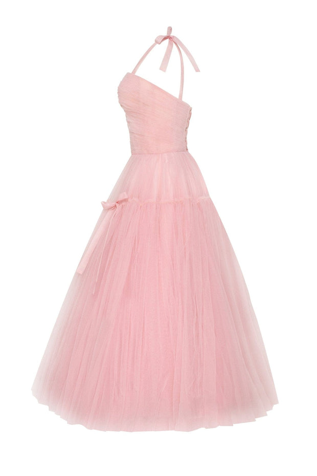 Misty Rose tie-straps tulle dress - Milla