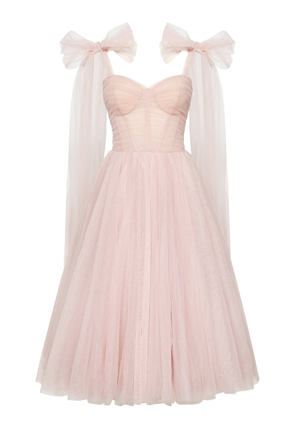 Misty Rose Sparkly off-the-shoulder tulle dress - Milla