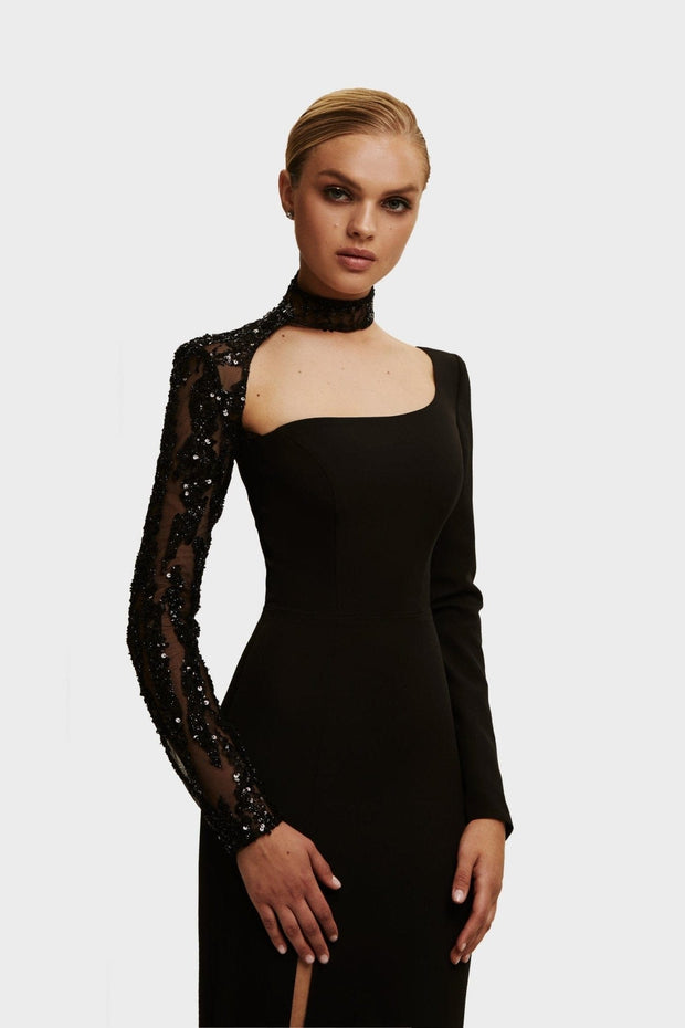 Trumpet gown with detachable sleeve - Milla