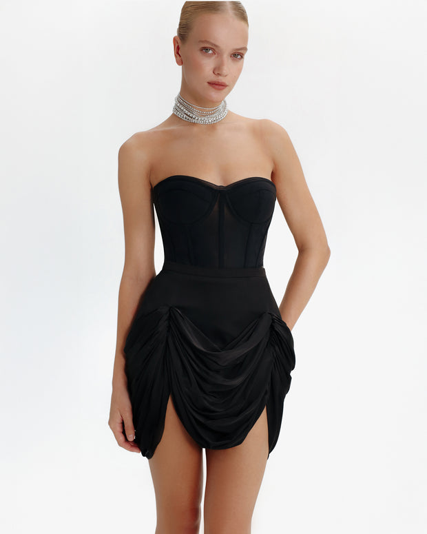 Спідниця міні з драпіруванням